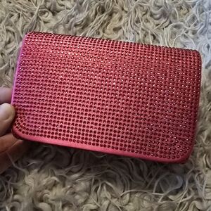 Pink Crystal Embellished Crossbody Bag